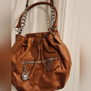 Michael Kors leather bucket bag